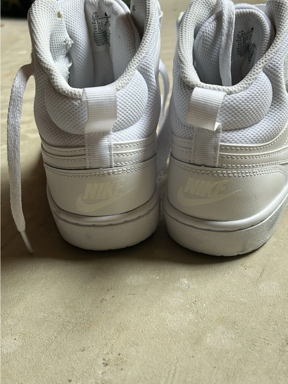 Nike Kids White High-Top Strap Sneakers